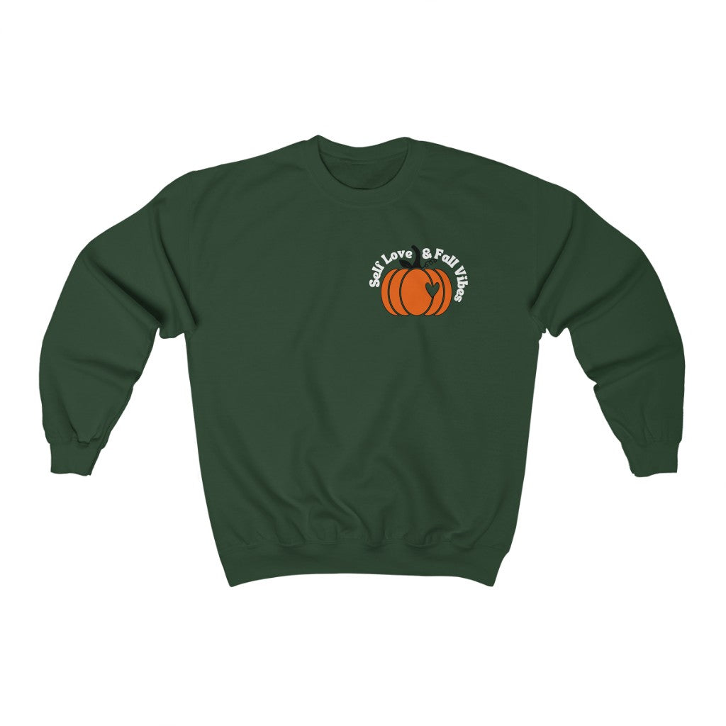 Self Love and Fall Vibes Pocket Graphic Sweatshirt
