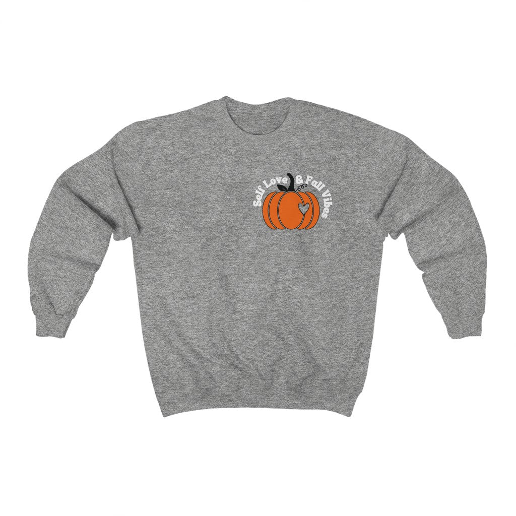 Self Love and Fall Vibes Pocket Graphic Sweatshirt