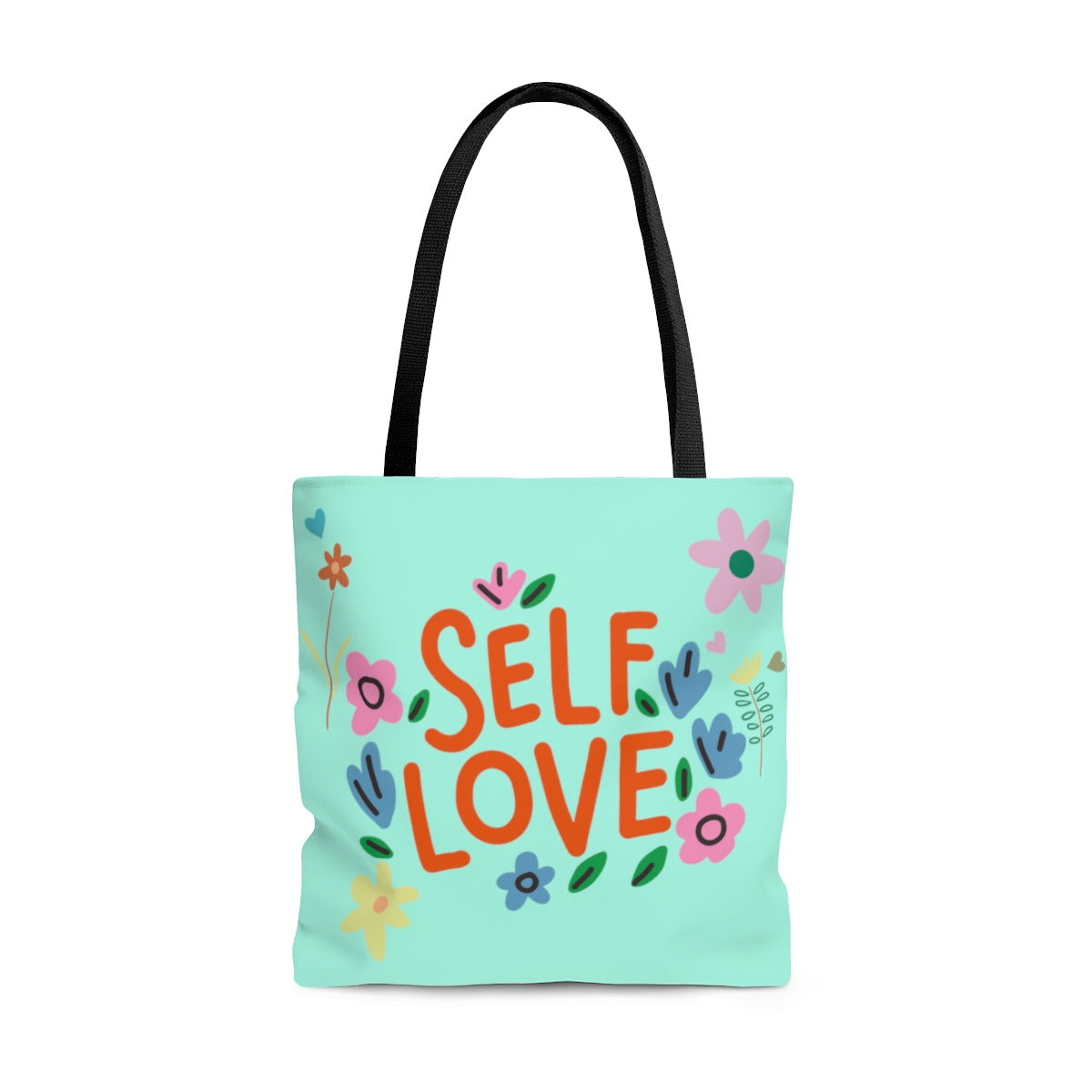 Self Love and Flower Large Tote Bag