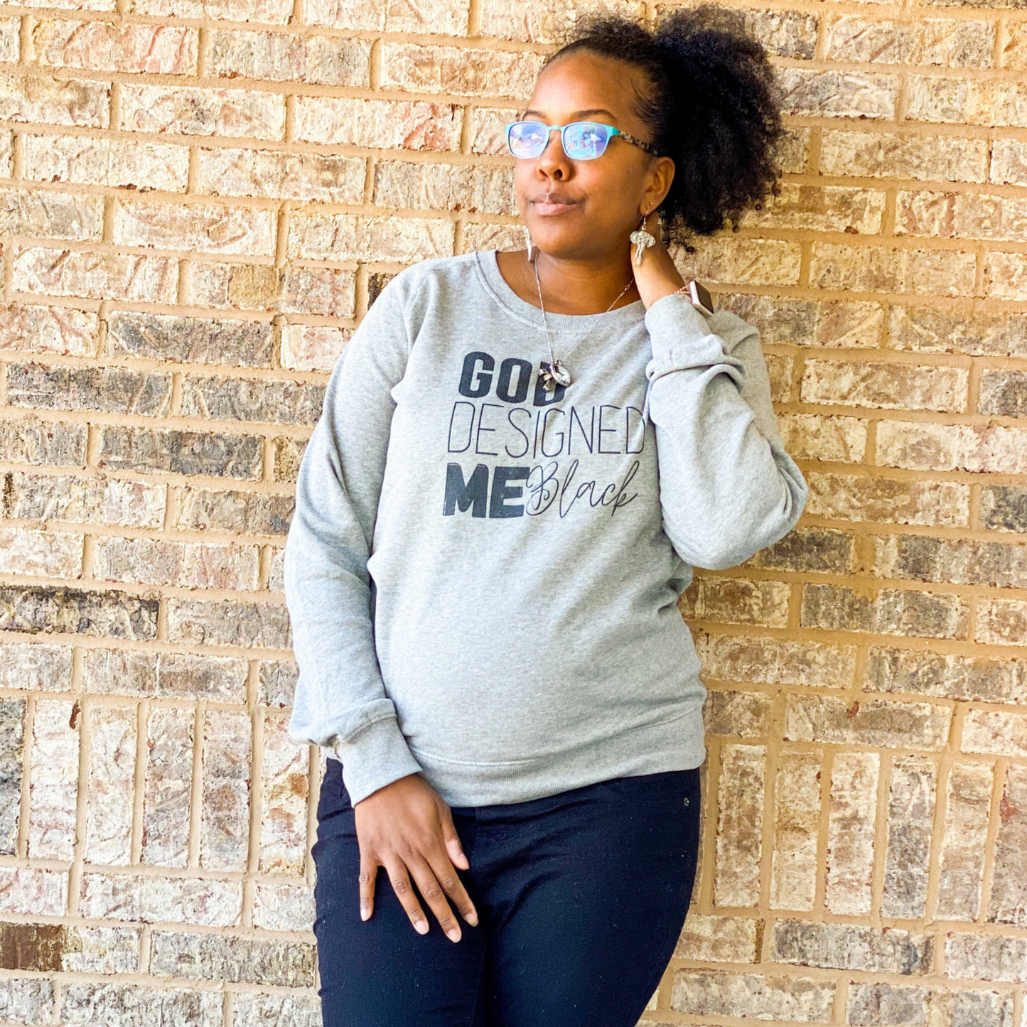 God Designed Me Black Unisex Sweatshirt