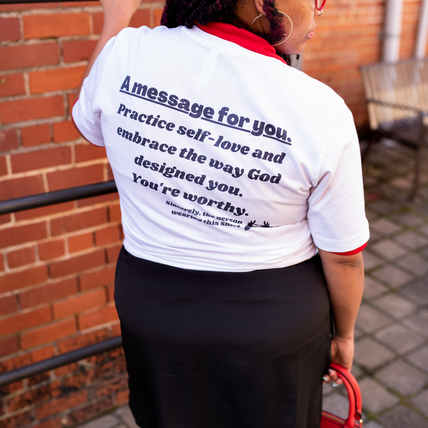 Self-Love with a Message on the Back White Tee