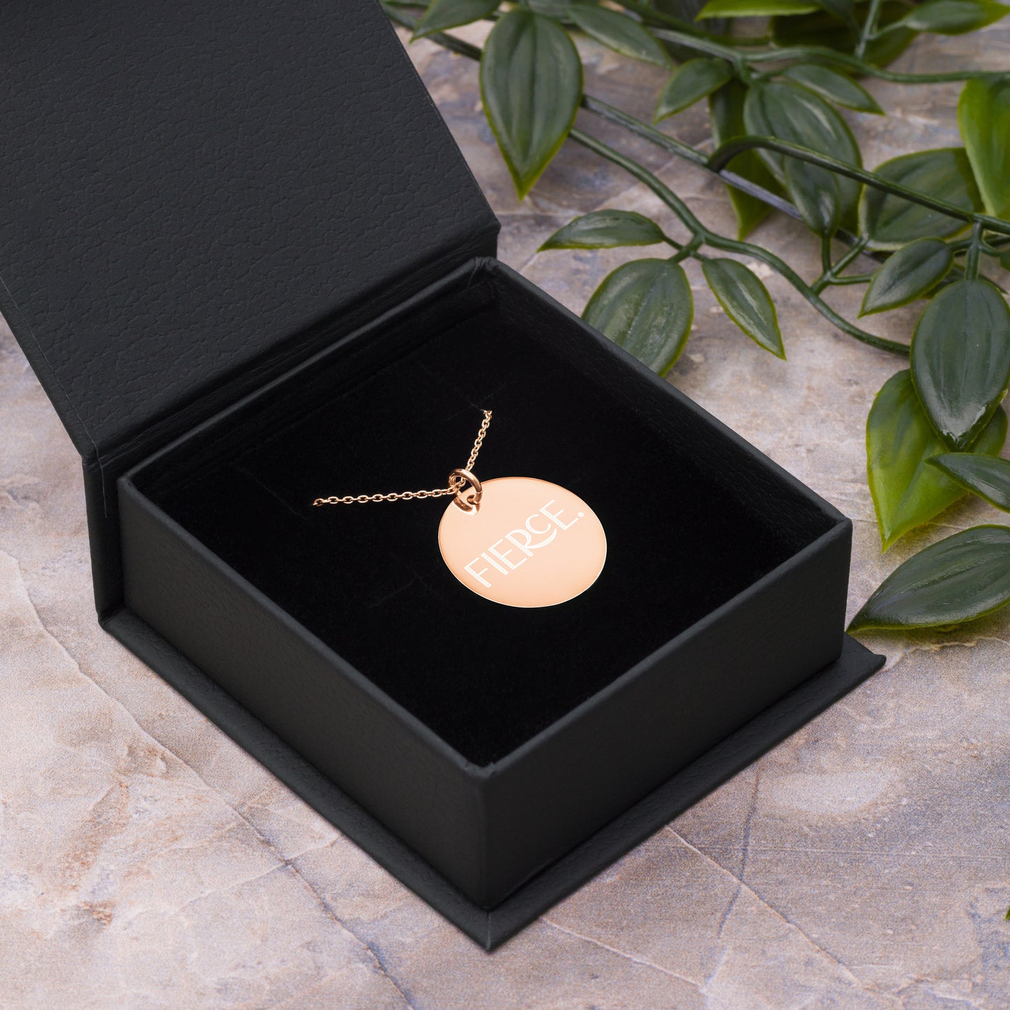 Fierce Engraved Circle Pendant Sterling Silver Necklace
