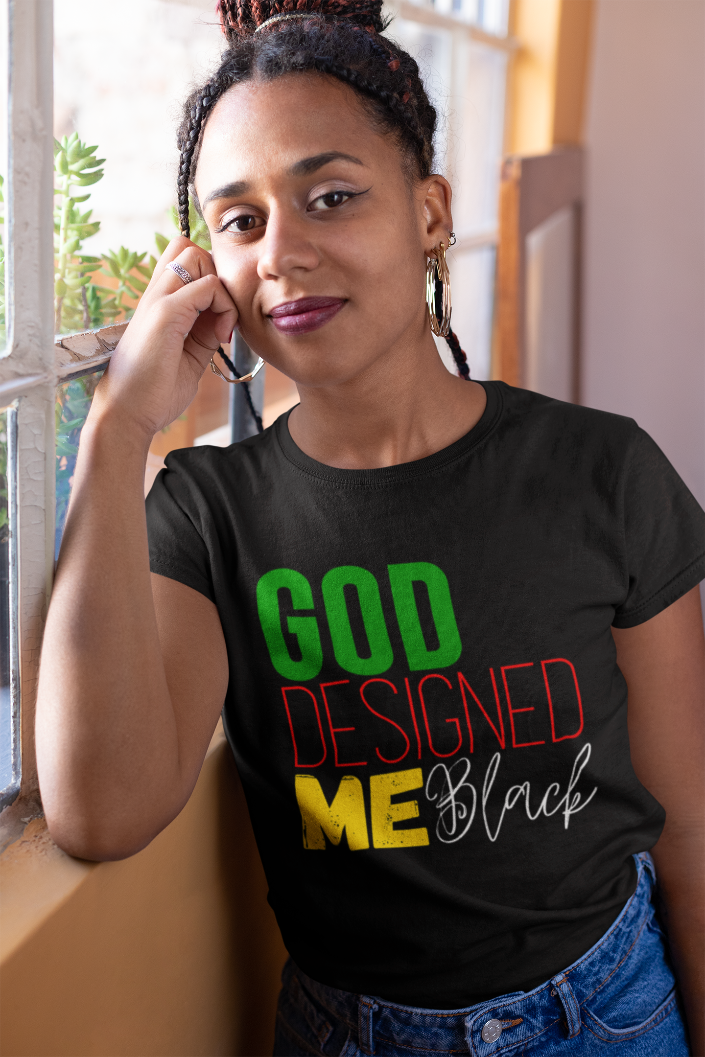 Color Pride God Designed Me Black Unisex Tee