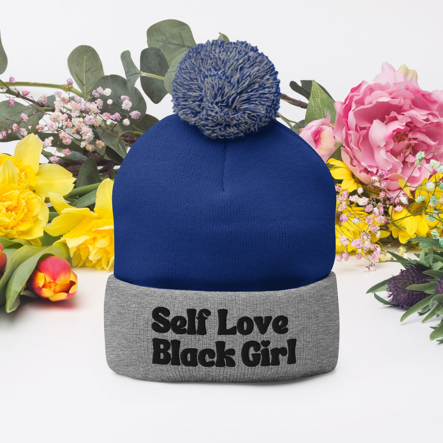 Self Love Black Girl Pom-Pom Beanie