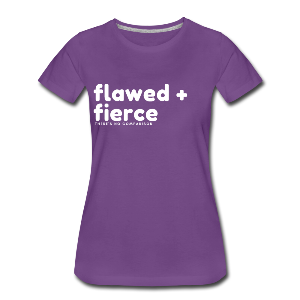 Flawed and Fierce Women's Fitted Tee - purple