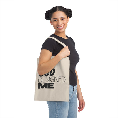 God Designed ME Large Canvas Tote Bag