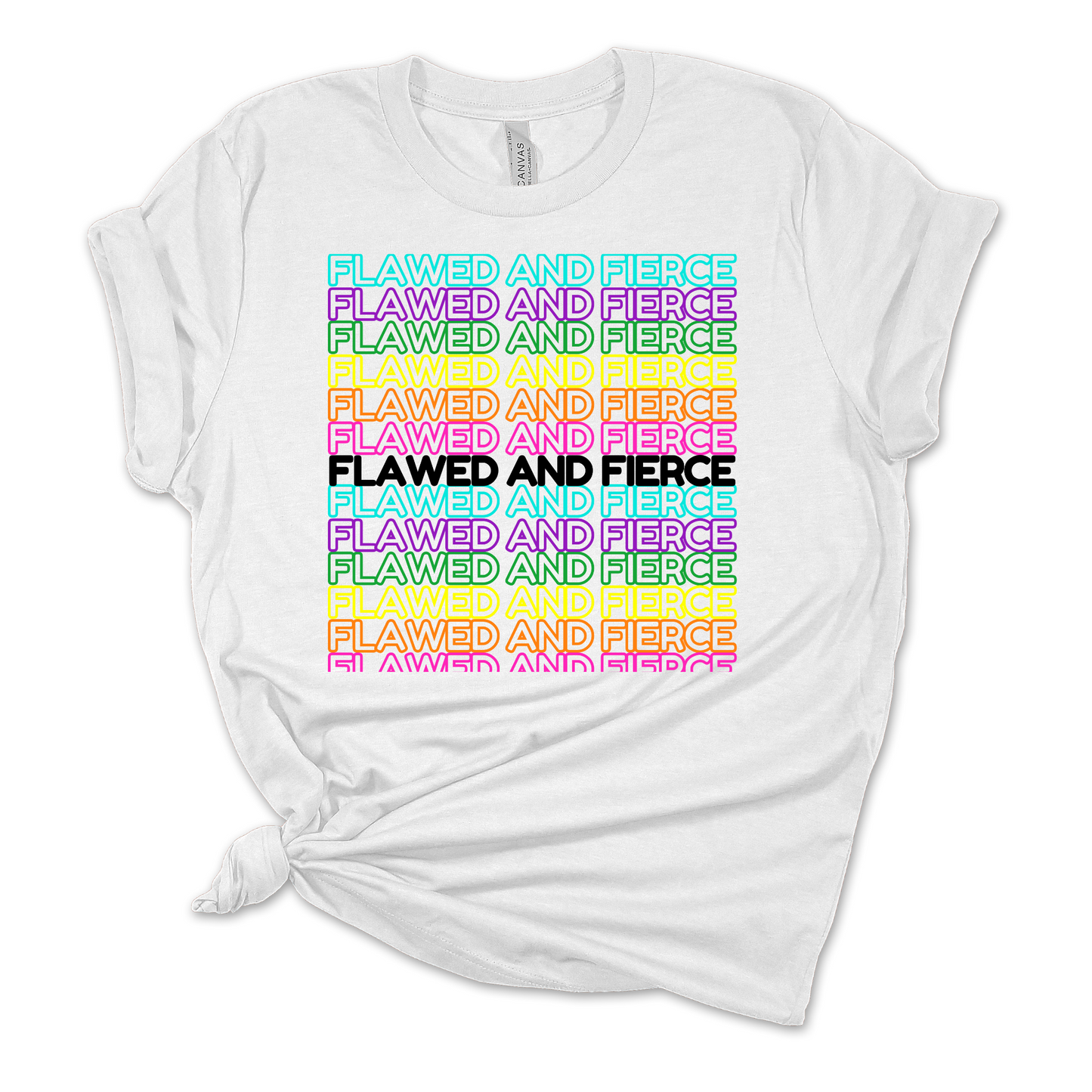 Flawed and Fierce Extended Repeat Unisex Tee