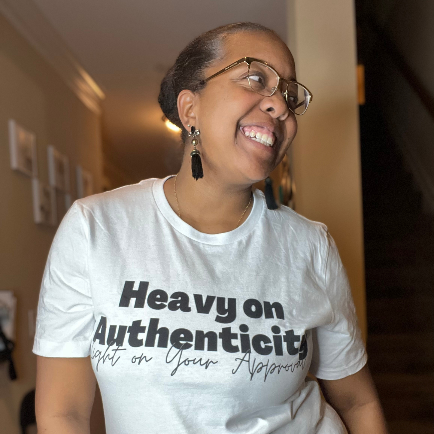 Heavy on Authenticity Unisex White Tee