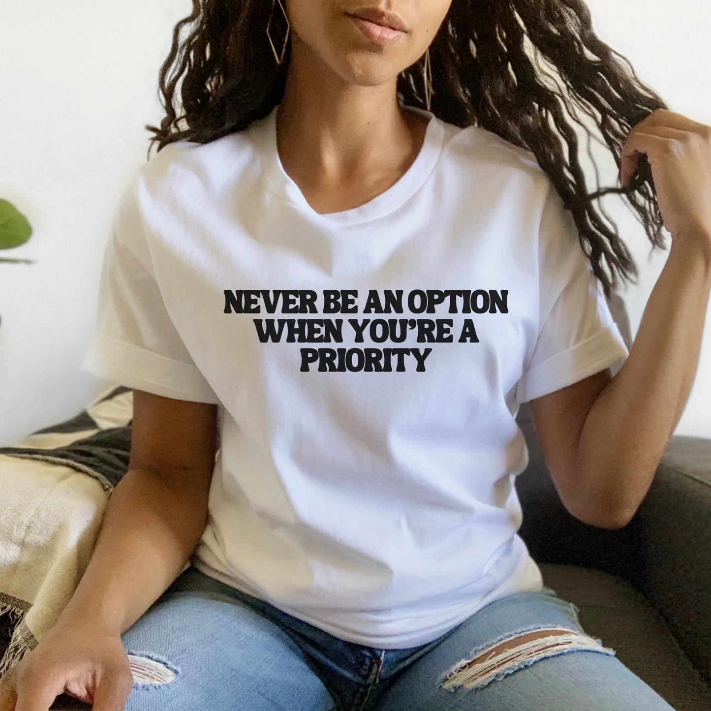 Never Be An Option White Tee