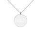 Fierce Engraved Circle Pendant Sterling Silver Necklace