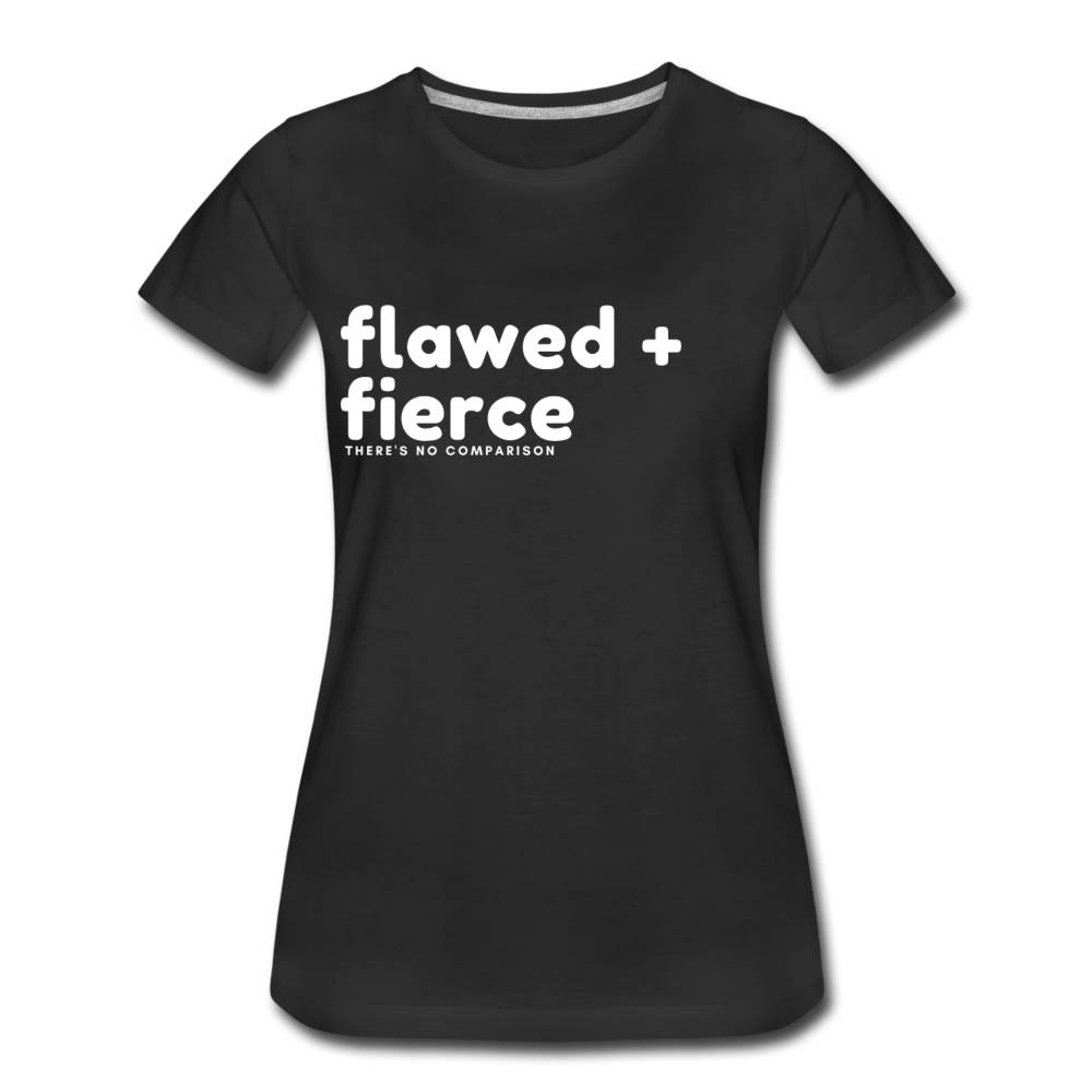 Flawed and Fierce Women's Fitted Tee - black